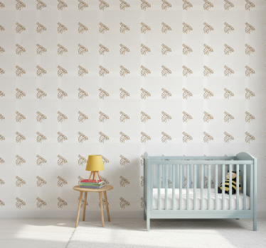 Kids wallpaper elegant bee illustration - TenStickers