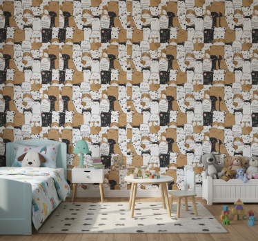 Kids wallpaper featuring amazing seamless cute dogs - TenStickers