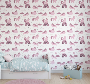 Kids wallpaper funny unicorns with star constellations - TenStickers