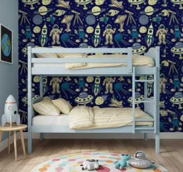 Kids wallpaper galactic adventure - TenStickers