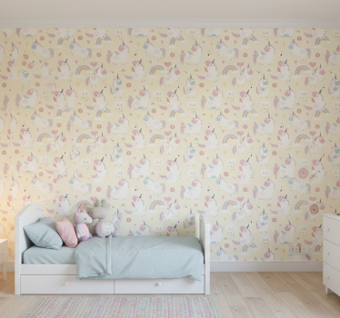 Kids wallpaper unicorns in wonderland - TenStickers