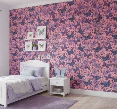 Kids wallpaper in purple tones with quotes - TenStickers