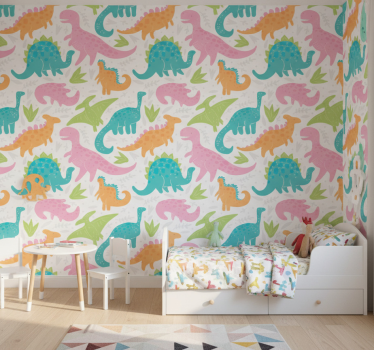 Kids wallpaper in soft pastel colors - TenStickers
