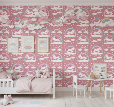 Kids wallpaper magical unicorn theme - TenStickers