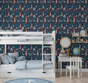 Kids wallpaper nautical adventure theme - TenStickers