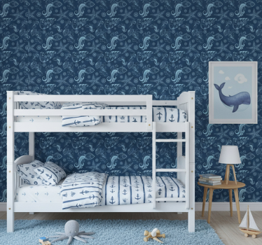 Kids wallpaper ocean fauna design - TenStickers