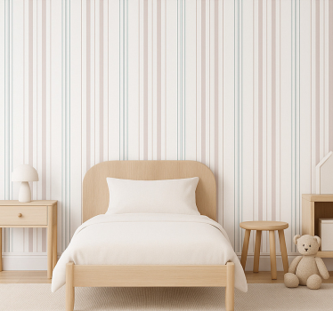 Kids wallpaper pastel thin stripes - TenStickers