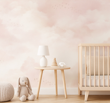 Kids wallpaper pink clouds - TenStickers