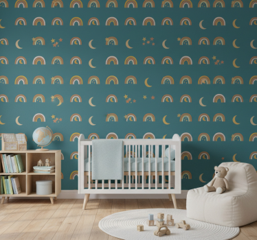 Kids wallpaper rainbows and stars - TenStickers