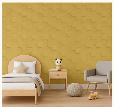 Kids wallpaper realistic gold honeycomb design - TenStickers