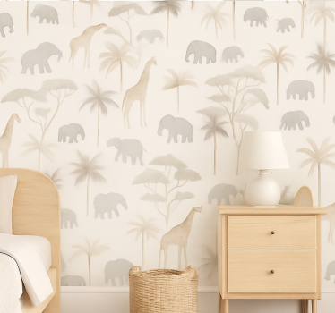 Kids wallpaper savannah children - TenStickers
