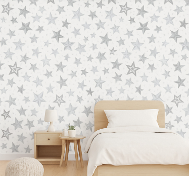 Kids wallpaper silver star design - TenStickers