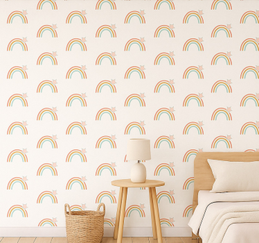 Kids wallpaper simple rainbow design - TenStickers