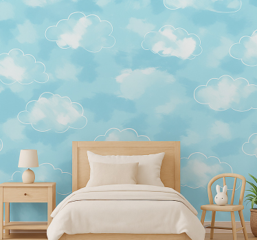 Kids wallpaper soft children's clouds - TenStickers