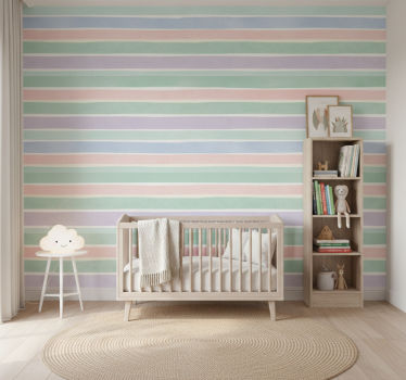 Kids wallpaper soft color stripes - TenStickers