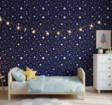Kids wallpaper starry night design - TenStickers