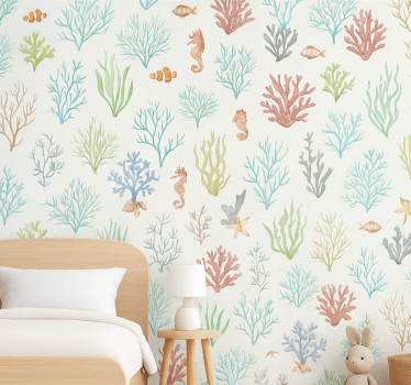 Kids wallpaper underwater coral design - TenStickers
