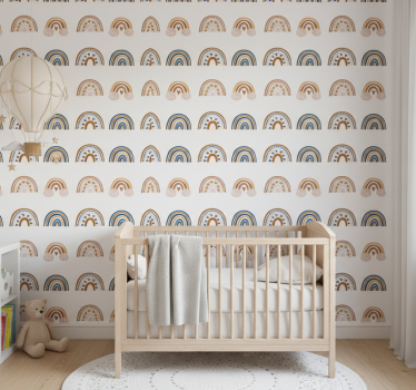 Kids wallpaper with nordic rainbow designs - TenStickers
