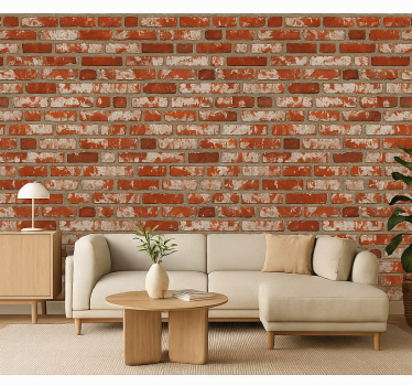 Living room wallpaper 3d brick design - TenStickers