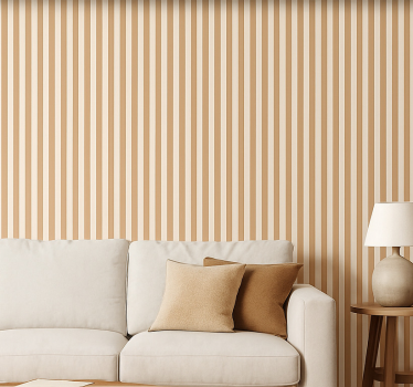 Living room wallpaper beige vintage stripes - TenStickers