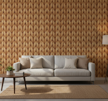 Living room wallpaper braided natural mat - TenStickers
