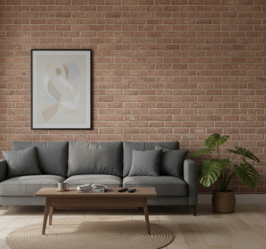 Living room wallpaper brick illusion - TenStickers