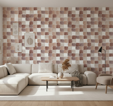Living room wallpaper earth tone watercolor - TenStickers
