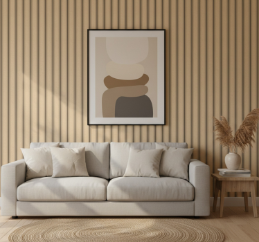 Living room wallpaper in brown tube minimalist pattern - TenStickers