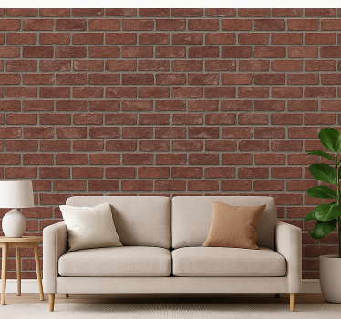 Living room wallpaper industrial red brick design - TenStickers
