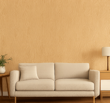 Living room wallpaper natural wood finish - TenStickers