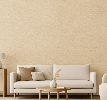 Living room wallpaper neutral marble effect design - TenStickers