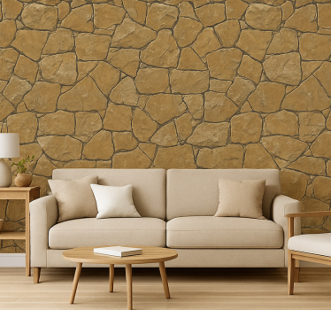 Living room wallpaper neutral textured design - TenStickers