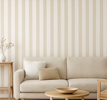 Living room wallpaper neutral vertical stripe design - TenStickers
