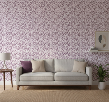 Living room wallpaper ornamentas leaf paisley - TenStickers