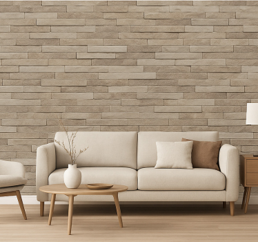 Living room wallpaper textured stone finish - TenStickers