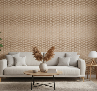 Living room wallpaper woven textured surface - TenStickers