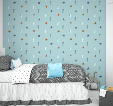 Marine Style Ocean life wallpaper - TenStickers