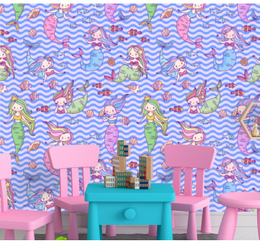 Mermaid Imagery kids wallpaper - TenStickers