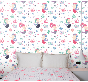 Mermaids Undersea Adventure kids wallpaper - TenStickers