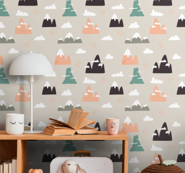 Scandinavian mountains kids wallpaper - TenStickers