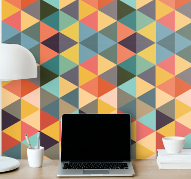 Multicolor geometric patterns Lounge Wallpaper - TenStickers