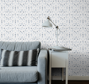 Nature Wallpaper light blue little flowers - TenStickers