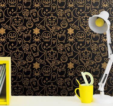 Neon Elements Spooky Wallpaper - TenStickers