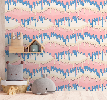 Pastel paint dripping Kids wallpaper - TenStickers