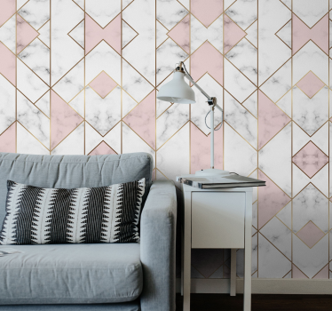 Pink geometric figure Cool abstract wallpaper - TenStickers