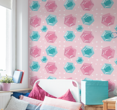 Pink Jewels Kids Wallpaper - TenStickers