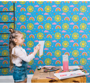 Playful Rainbows kids wallpaper - TenStickers