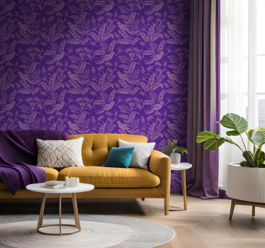 Purple Birds 3D Bird Wallpaper - TenStickers