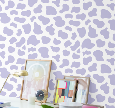 Purple cow print Teenage Bedroom Wallpaper - TenStickers