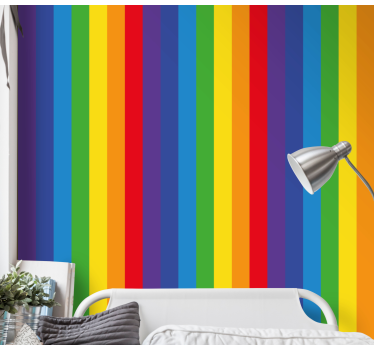 Rainbow stripes striped wallpaper - TenStickers